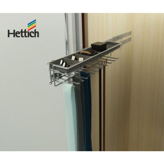 Hettich- Oval cabinet rail 2000 mm Chrome Gloss, Effortless Glide and  Stability.